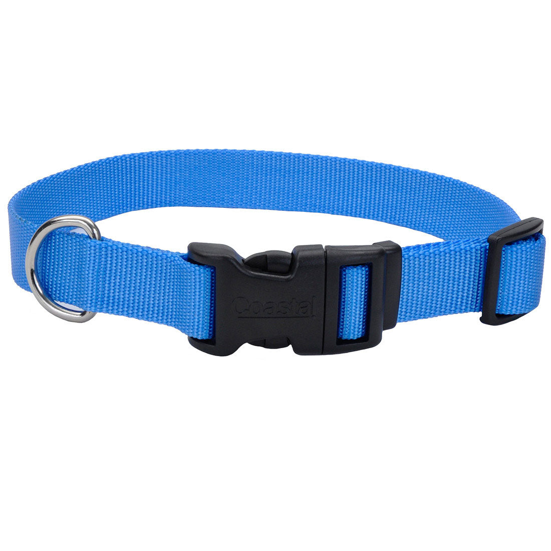 Coastal Adjustable Dog Collar with Plastic Buckle, Blue Lagoon