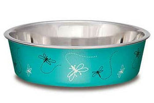 Bella Matte and Stainless Steel Pet Dish, Dragonfly