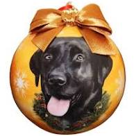 Labrador Black ,Christmas ,Ornament, Shatter Proof Ball by E&S Pets