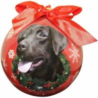 E&S Pets Labrador, Chocolate Christmas Ornament Shatter Proof Ball