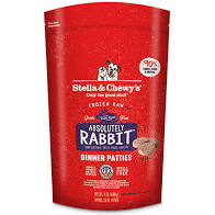 Frozen Raw Rabbit Patties Dog Food by Stella & Chewy's   (NO SHIPPING)