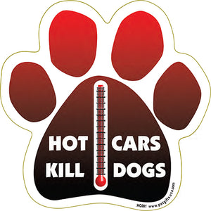 Hot Cars Kill Dogs Paw Magnet