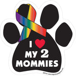 I Love My 2 Mommies Paw Magnet