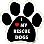 I Love My Rescue Dogs Paw Magnet