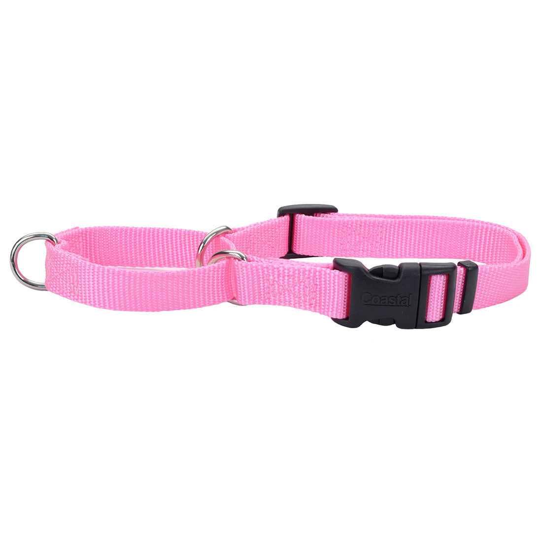 Martingale (No Slip®) Adjustable Dog Collar w/ Buckle - Pink
