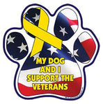 My Dog and I Support the Veterans - Paw Magnet