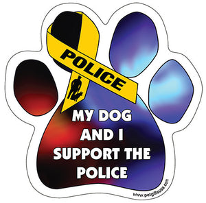 My Dog And I Support The Police Paw Magnet