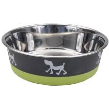 Non-Skid Pup Design Dog Bowls by Maslow Green