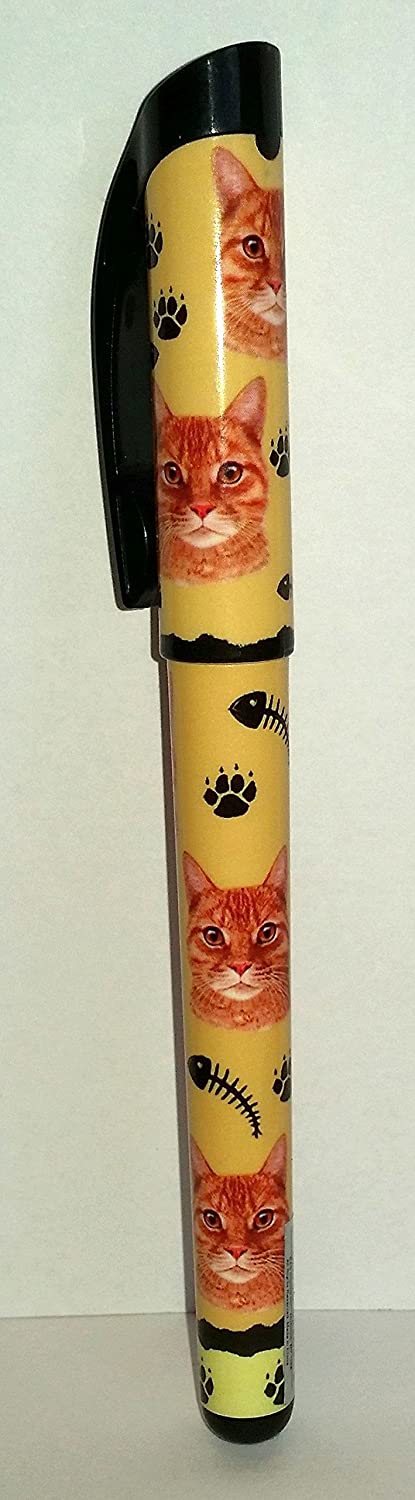 Tabby Cat, Orange Gel Pen