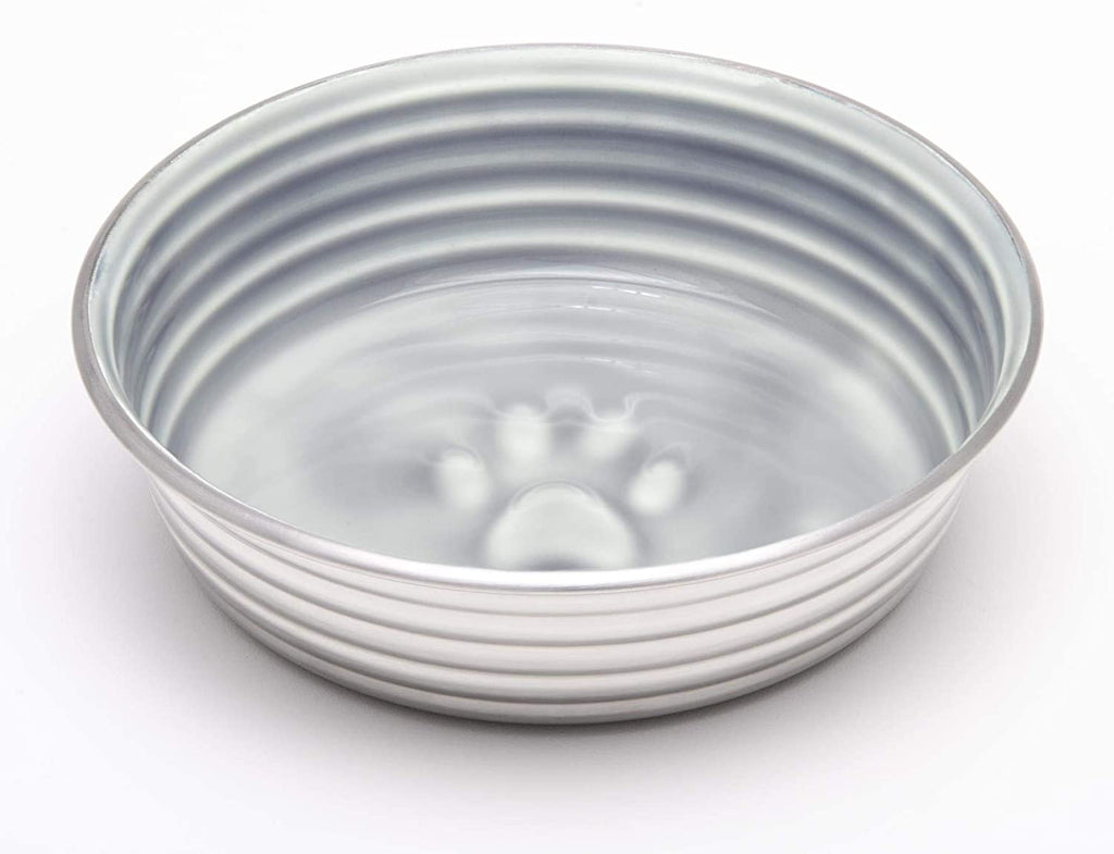 Stainless Steel Ceramic Pet Bowl, Parisian Gray
