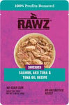 Shredded Salmon, Aku Tuna, Tuna Oil 2.46 oz Pouch Wet Food for Cats by Rawz