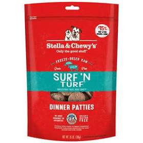 Freeze-Dried Surf 'N Turf Dinner Patties Dog Food by Stella & Chewy's