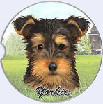 Puppy Cut Yorkie Car Coaster