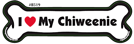 I Love My Chiweenie Bone Magnet