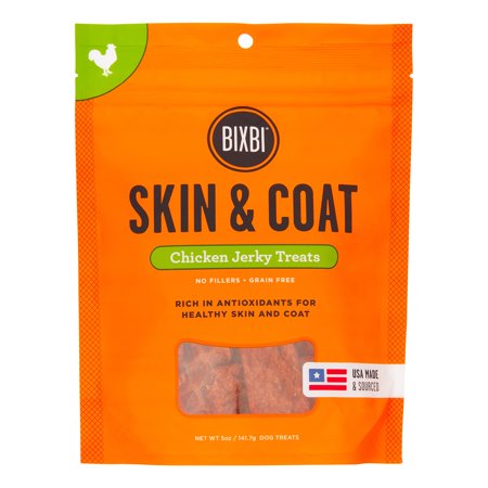 Skin & Coat Chicken Dog Jerky Treats by Bixbi