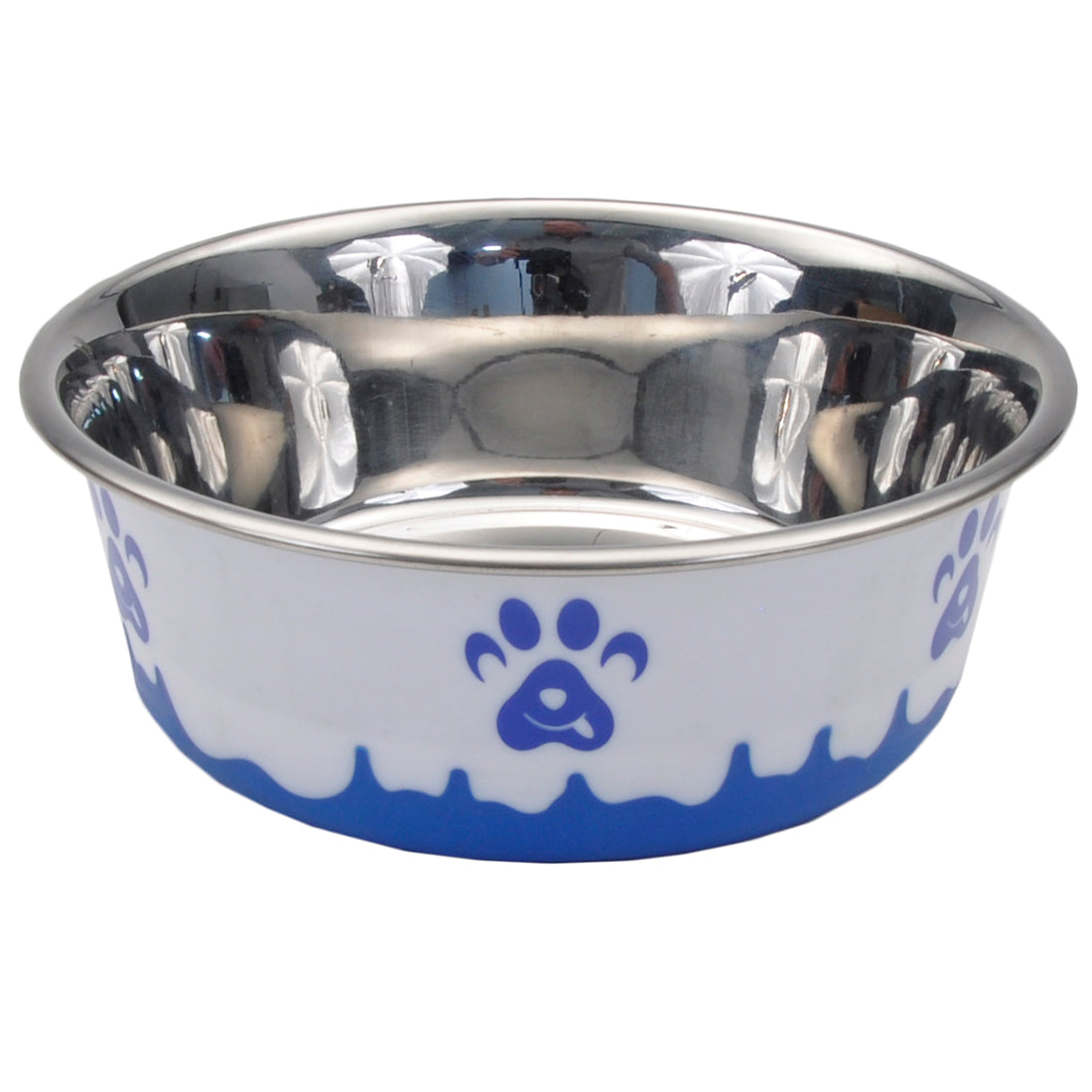 Non-Skid Paw Design Dog Bowls by Maslow, Blue