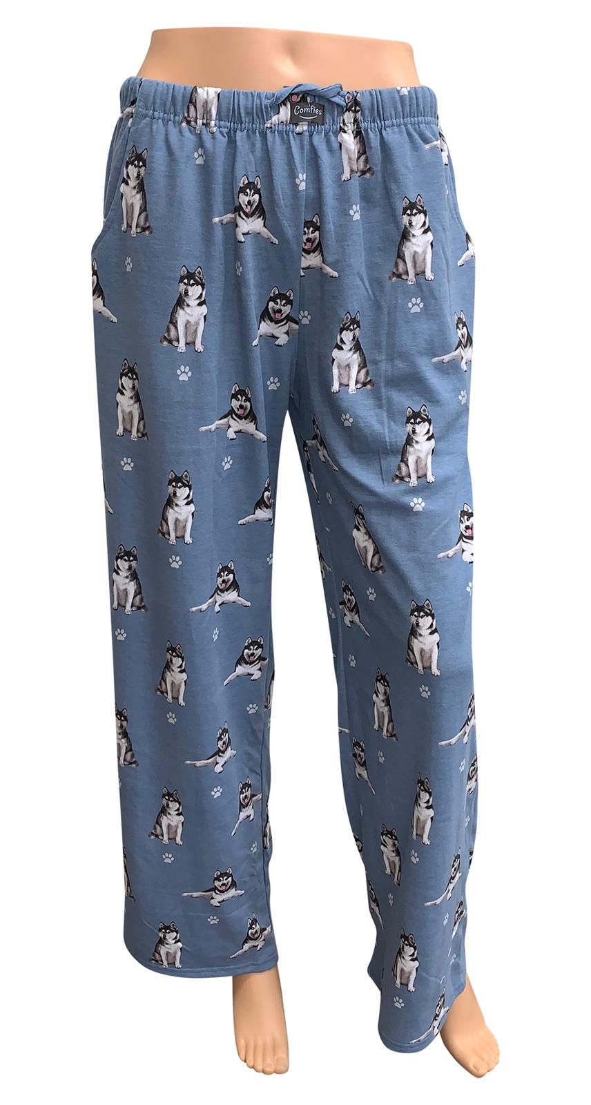 Siberian Husky Pajama Bottoms- Unisex  (Fabric Colors Vary)