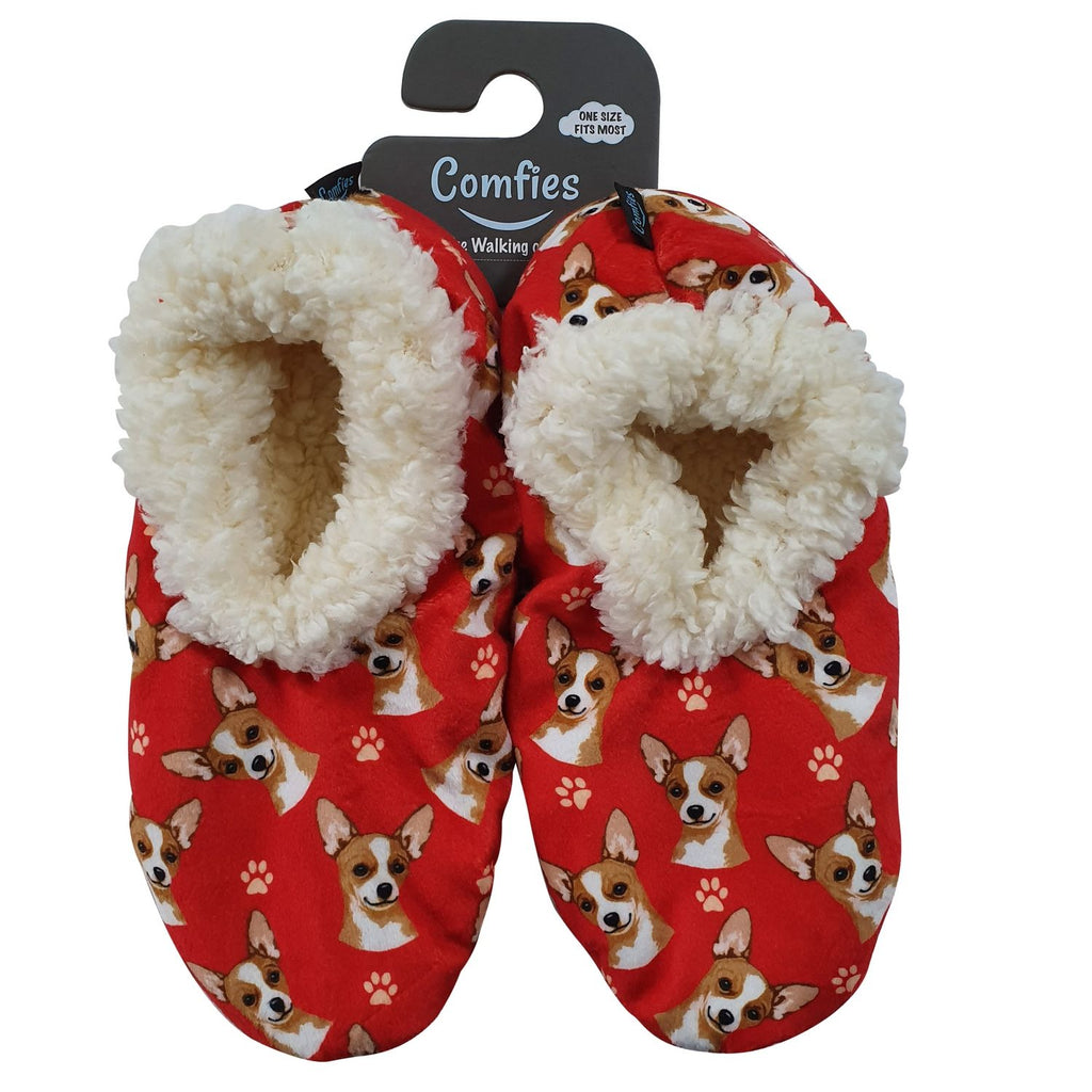 Chihuahua (Fawn) Slippers - Comfies  (Fabric Colors Vary)