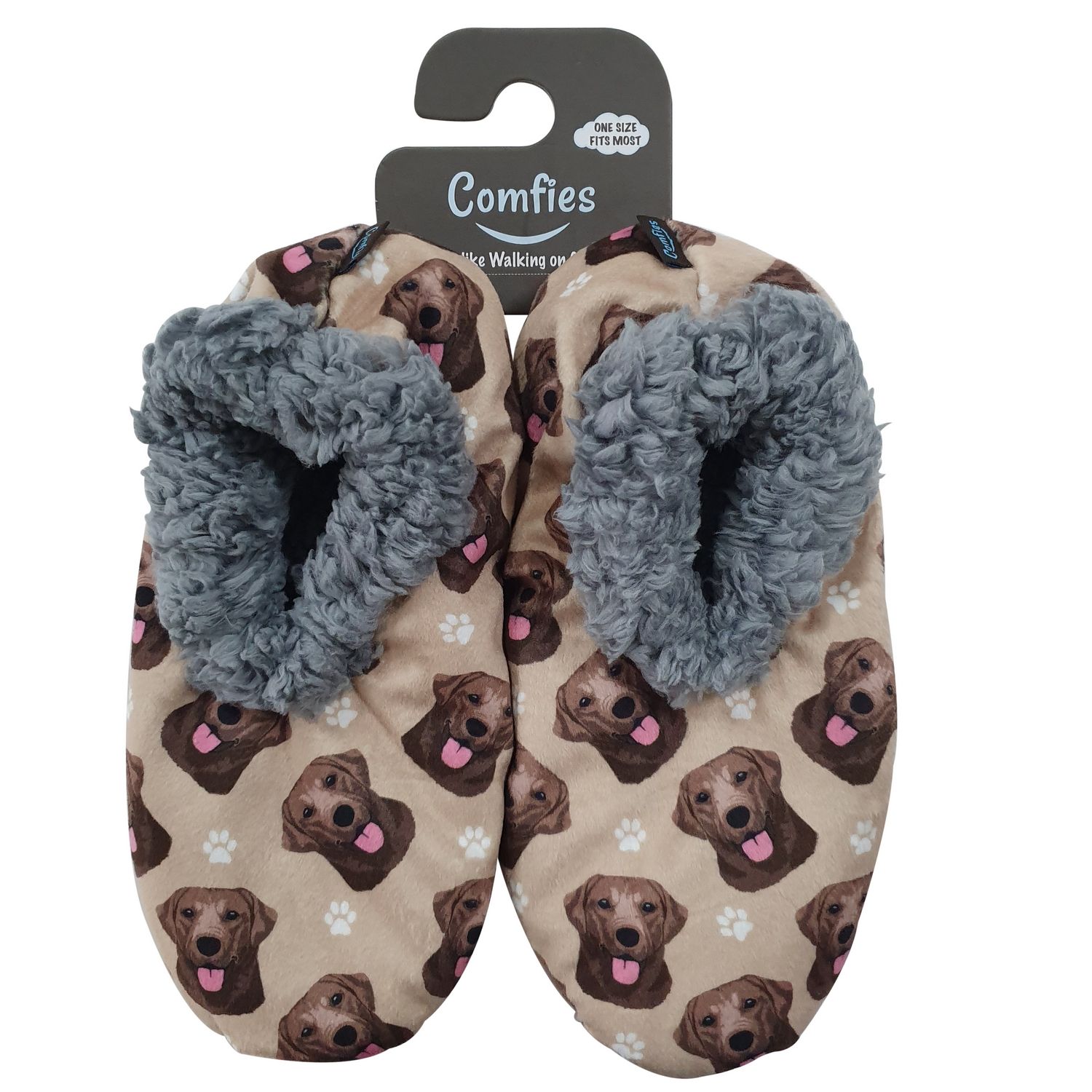Labrador (Chocolate) Slippers - Comfies  (Fabric Colors Vary)