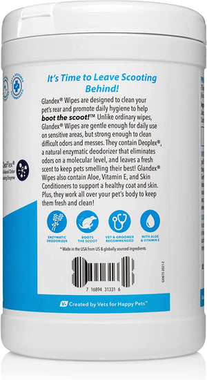 Glandex Wipes for Pets Cleansing & Deodorizing Anal Gland Hygienic Wipes